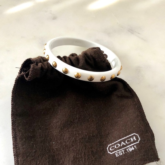 Coach Bangle White/Gold - Picture 1 of 6